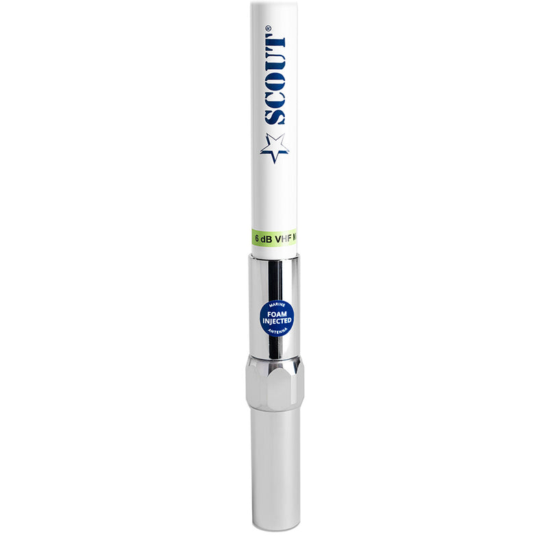 Load image into Gallery viewer, Scout 8&#39; QuickFit White VHF Antenna w/5M Cable + FME Quick 6 Foam Filled 6db Solid Brass  Copper Element [PF AN NVHF00040T]
