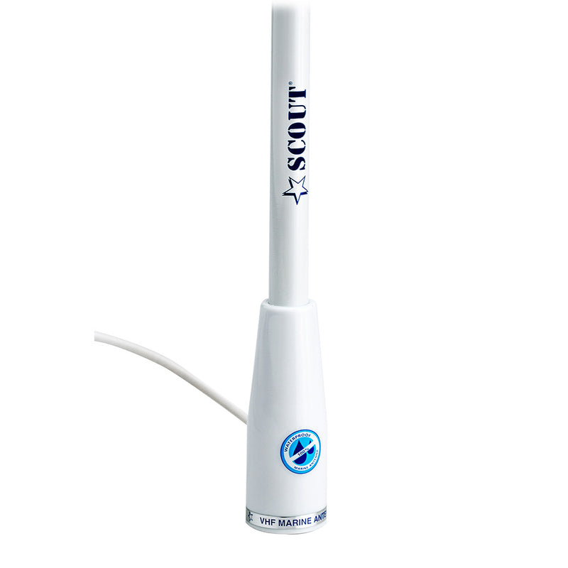 Load image into Gallery viewer, Scout 5&#39; White VHF Antenna 3dB Nylon Ferrule w/5M RG-58 Coax KS-22 [PF AN NVHF00002T]
