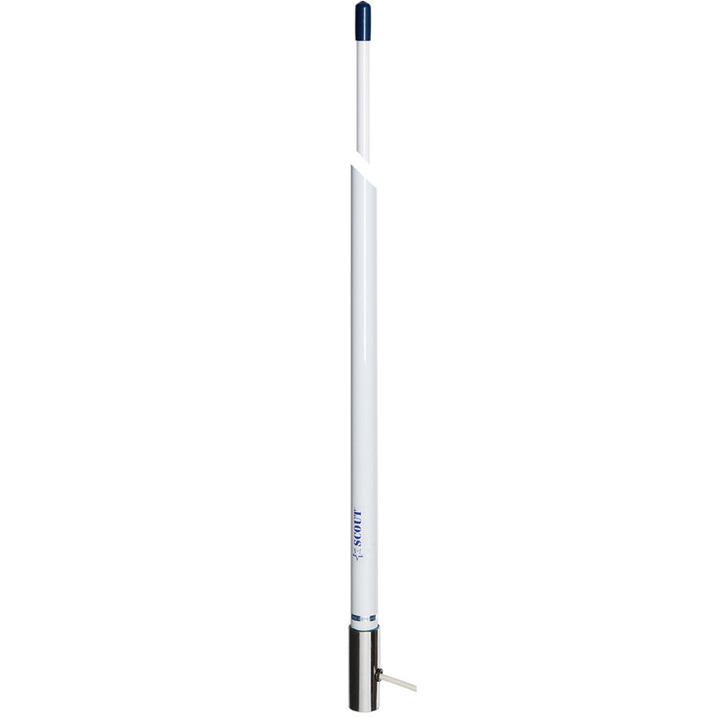 Load image into Gallery viewer, Scout 8&#39; White VHF Antenna 6dB Stainless Steel Ferrule w/5M RG-58 Coax Includes PL-259 KS-42 [PF AN NVHF00007T]

