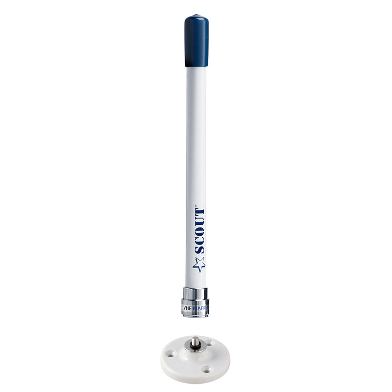 Load image into Gallery viewer, Scout 9&quot; Stubby White VHF Antenna w/Quick Mount Includes 5M RG-58, Mount  Integrated Connector KS-10 [PF AN NVHF00025]
