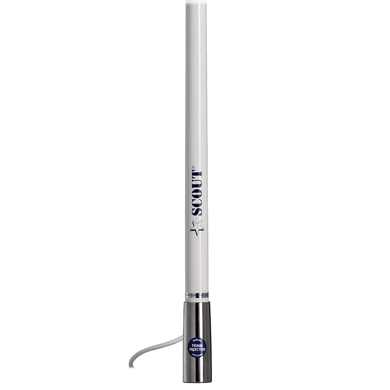 Load image into Gallery viewer, Scout 4&#39; White VHF Antenna 3dB Stainless Steel Ferule w/5M RG-58 Includes PL-259 [PF AN NVHF00044T]
