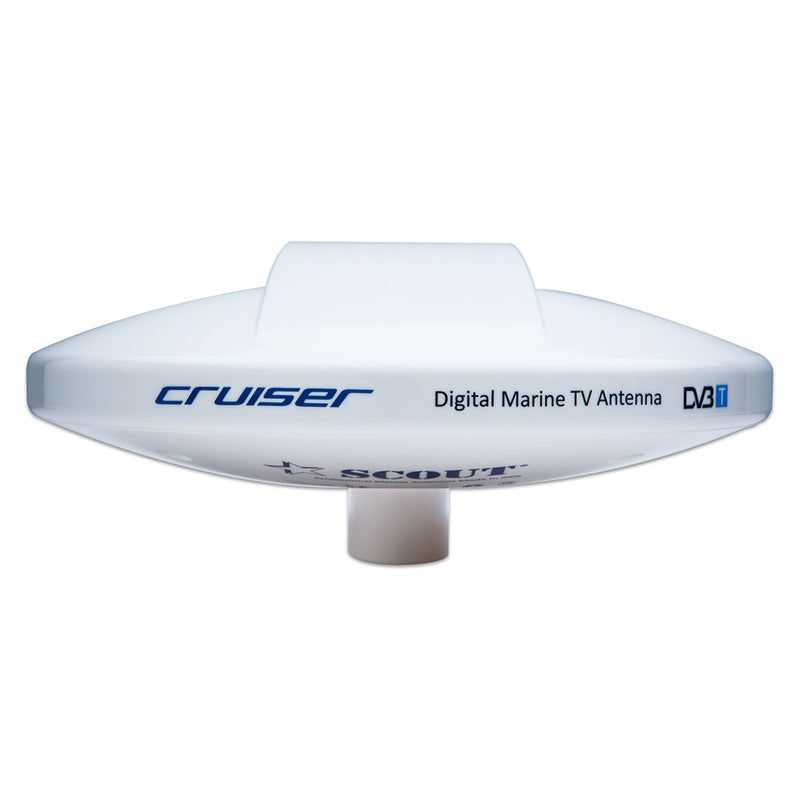 Load image into Gallery viewer, Scout Cruiser 10&quot; White TV Antenna Omnidirectional w/20M, 75 ohms, Cable [PF AN NTV001]
