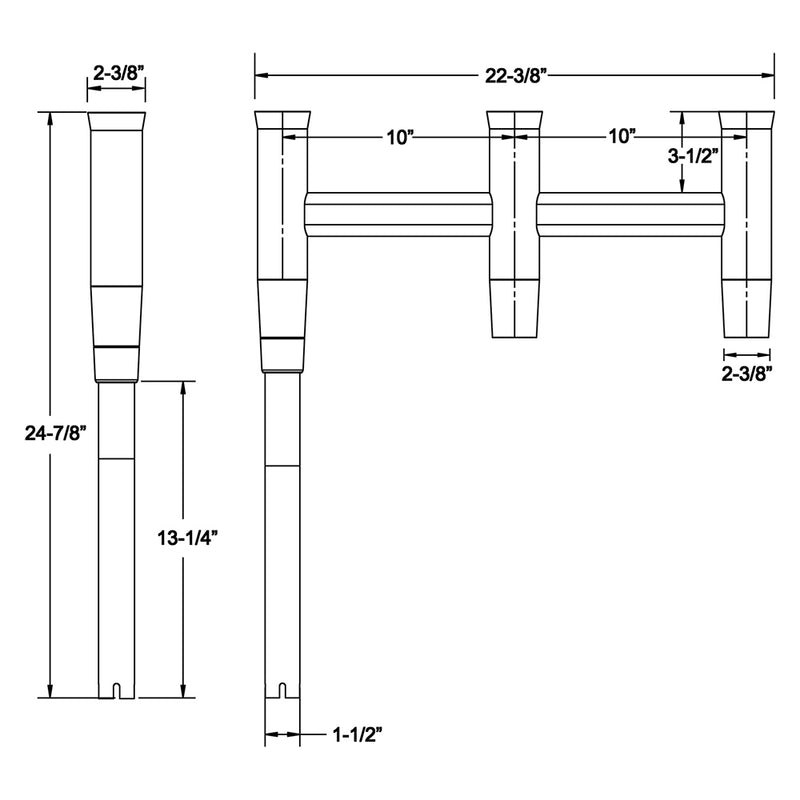Load image into Gallery viewer, TACO Deluxe Trident Rod Holder Cluster Offset [F31-0781BXY-1]
